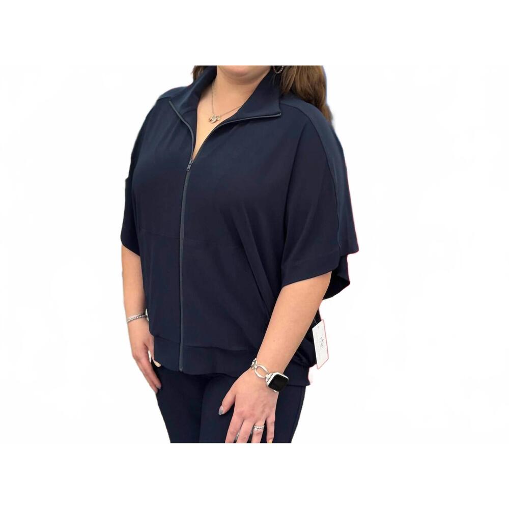 NEW SYMPLI wing woman zip up top in navy